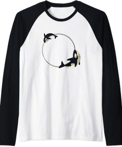 Cool Sea Animal Whale Orca Men Women Loves Orcas Raglan Baseball Tee