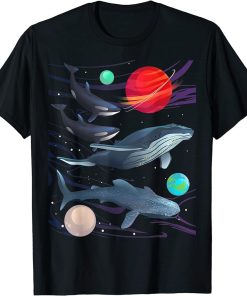 Types of Whales Galaxy Space Humpback Orca Marine Biologist T-Shirt