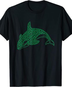 Funny Killer Whale Orca Fish Green Clover St. Patrick"s Day T-Shirt