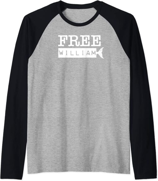 Free William Funny Whale Movie Raglan Baseball Tee